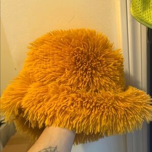Cozy Shaggy Orange Accent Hat